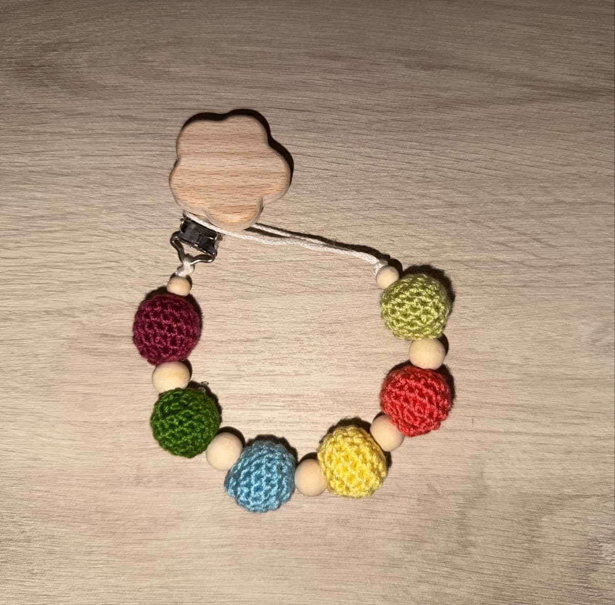 Chupetero ganchillo colorines